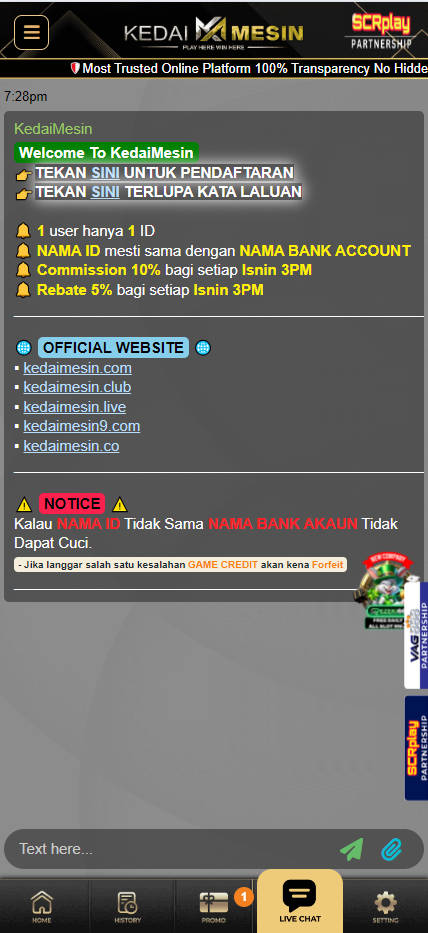 KedaiMesin - Live Chat - mygmofficial