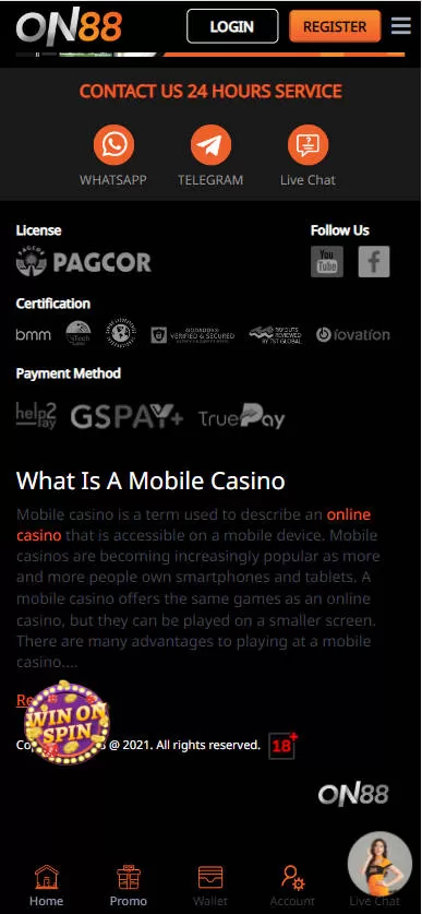 On88 Casino - Payment - mygmofficial