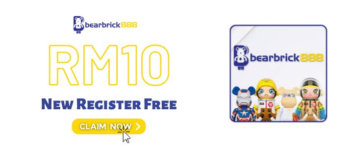 Bearbrick888 New Register Free RM10 - Promotion Banner