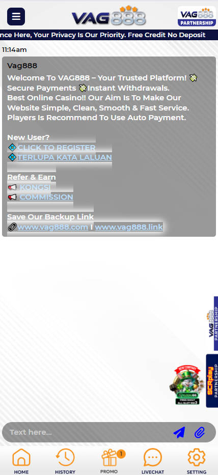 VAG888 - Live Chat - mygmofficial