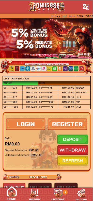 MyGame - Bonus888 - Homepage - mygmofficial